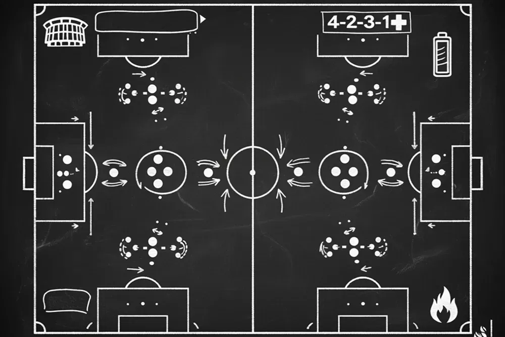 Analyse tactique du match Lyon PSG montrant les formations et stratégies possibles sur terrain de football