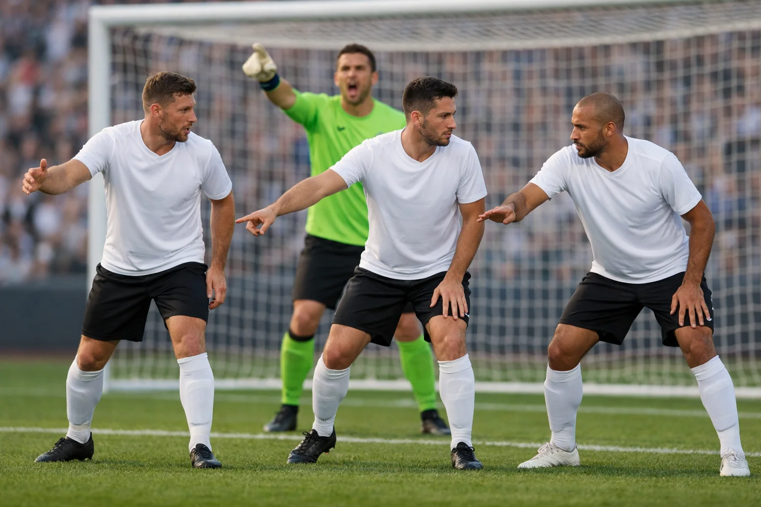 Défense de Lyon lors d'un match à domicile