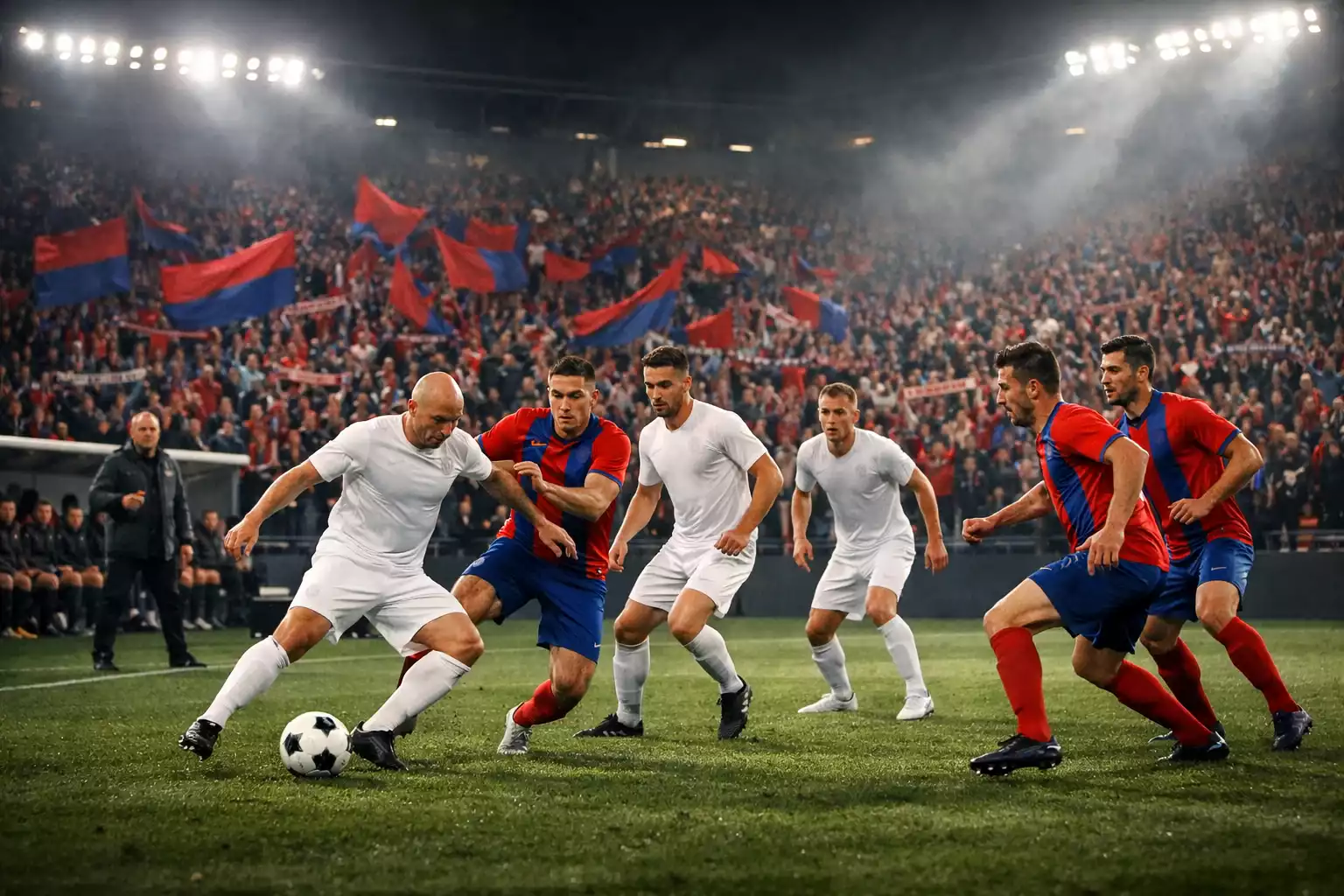 Match de Lyon en déplacement dans un stade adverse