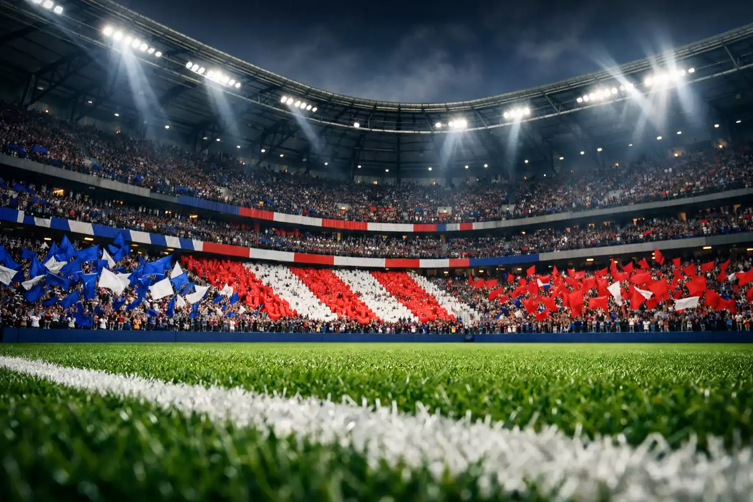 Stade hostile avec supporters adverses lors d'un déplacement