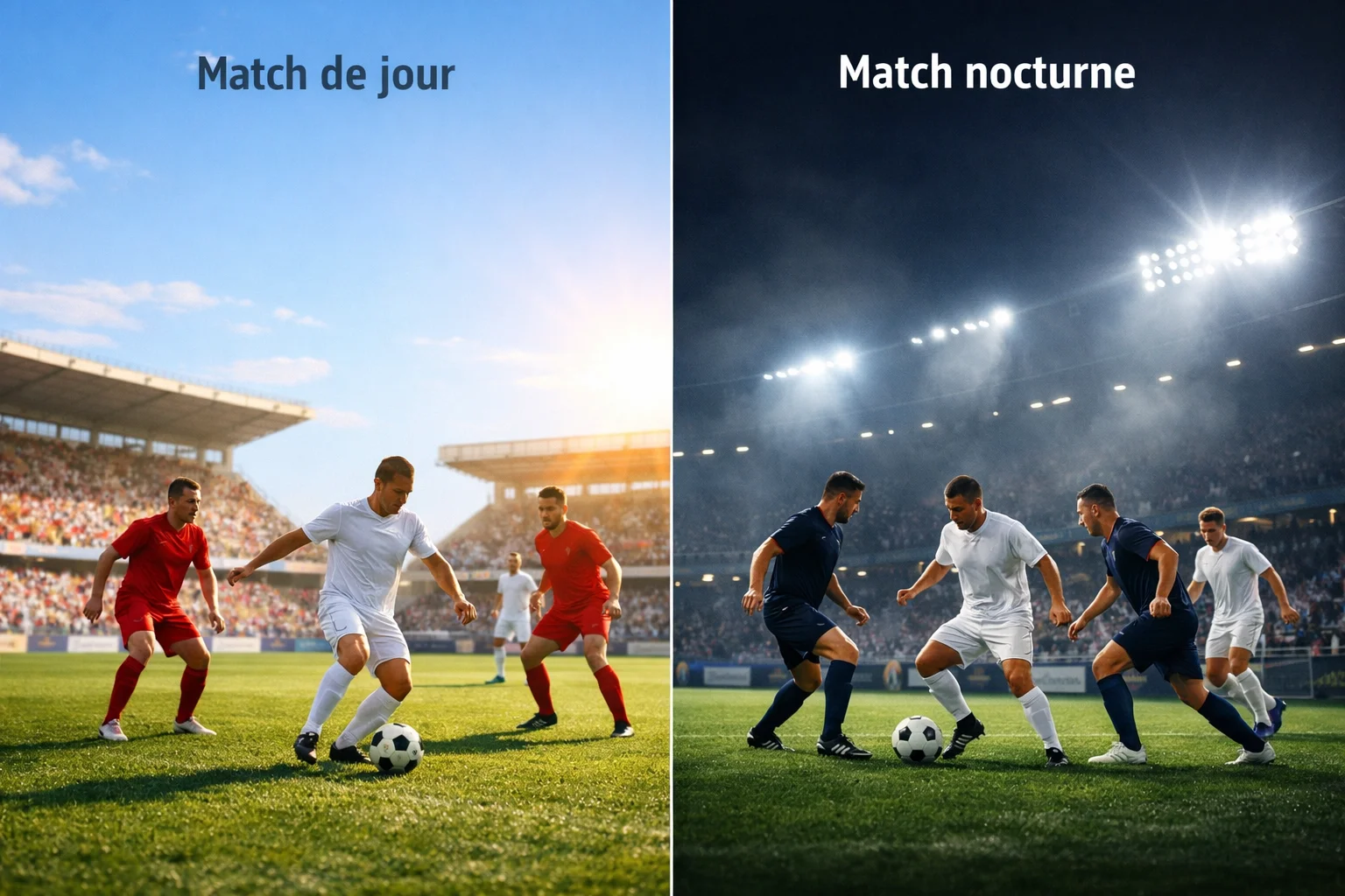 Comparaison d'analyses entre matchs de jour et de nuit