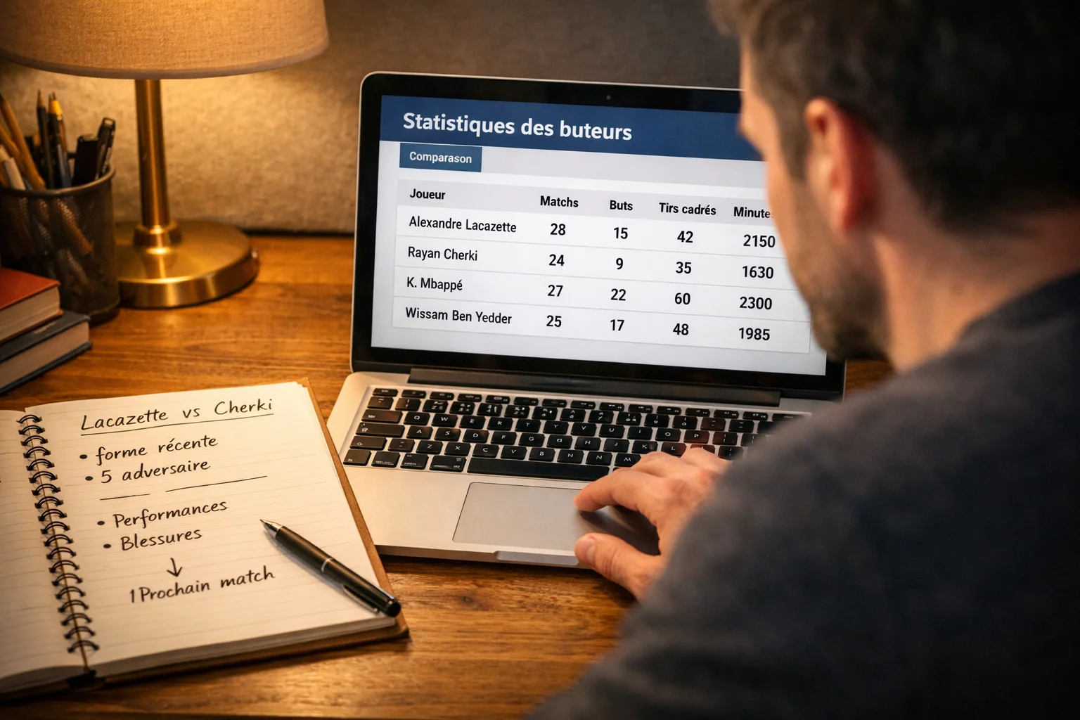 Analyse des statistiques de buteurs sur écran