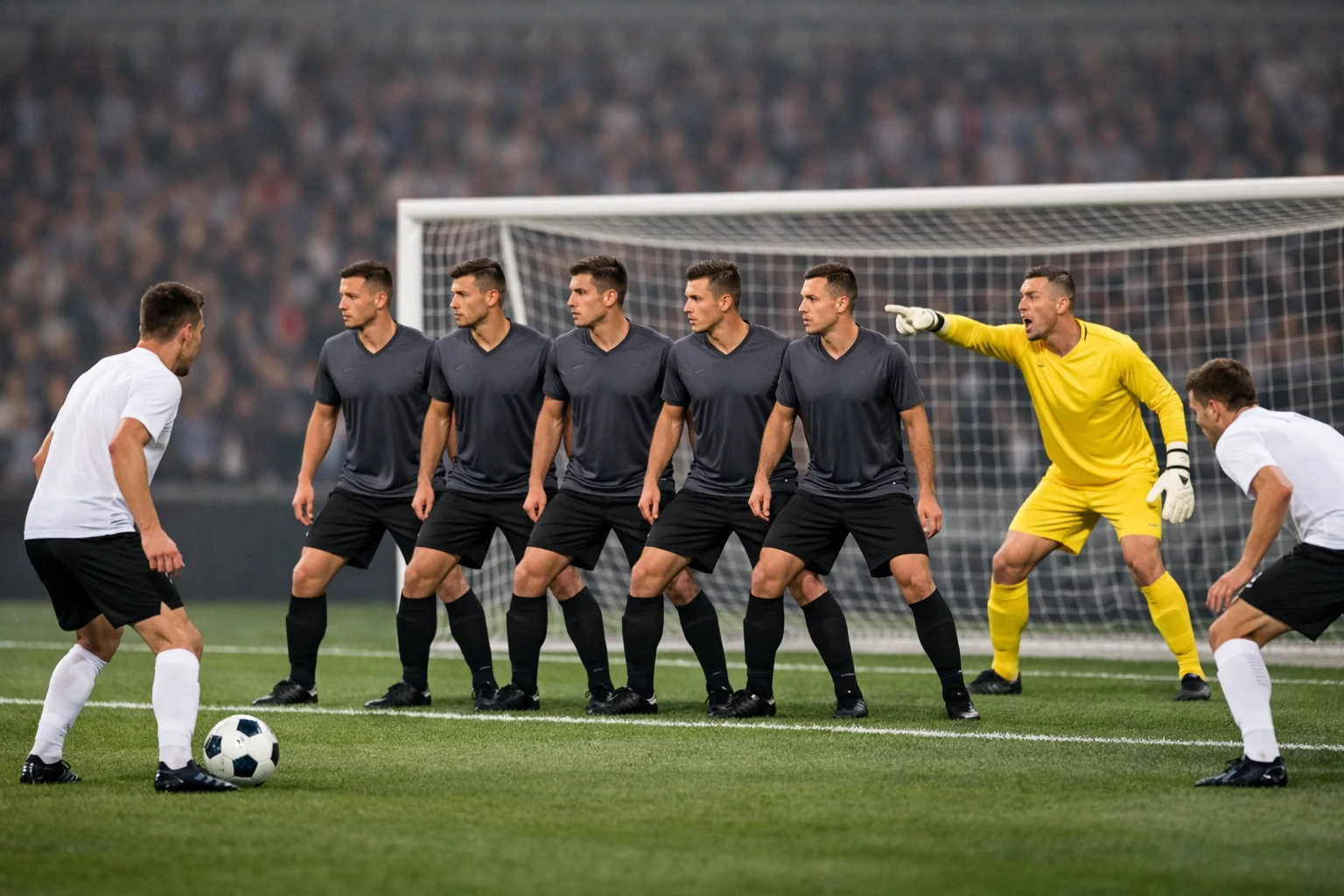 Action défensive lors d'un match de football