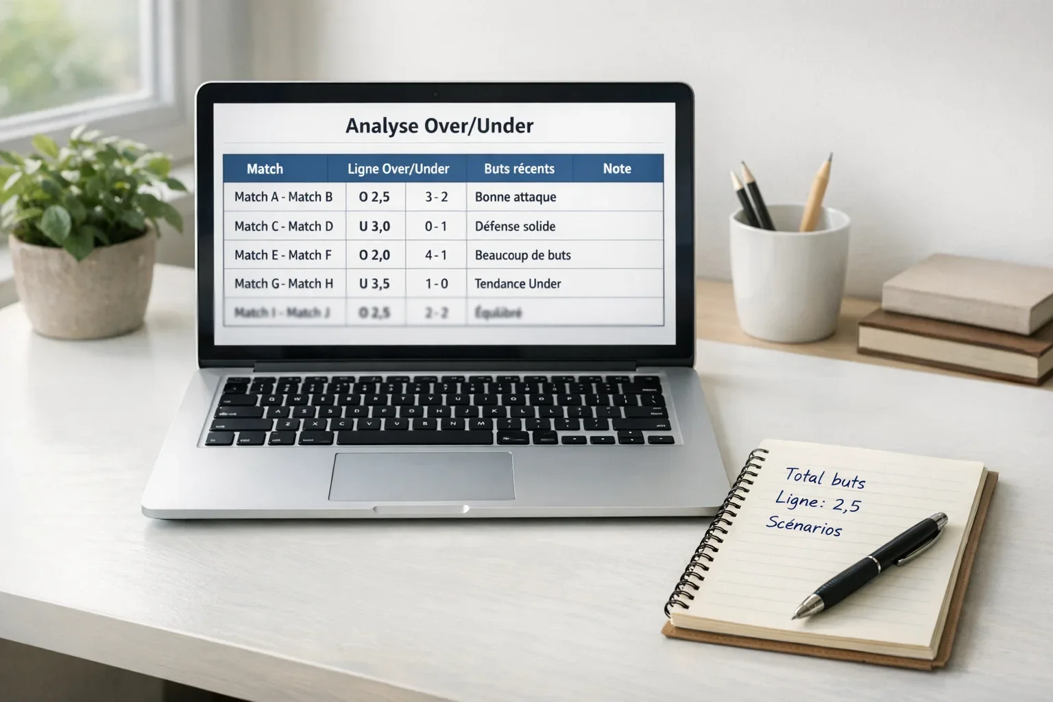 Analyse de paris sur total de buts