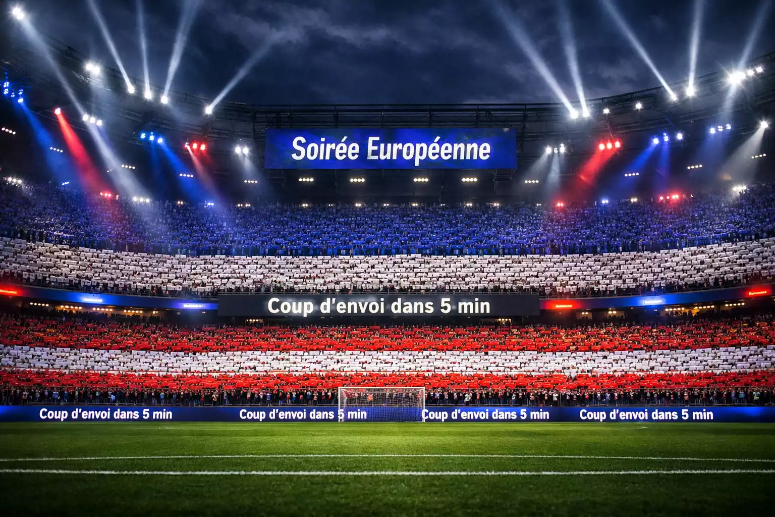 Soirée européenne au Groupama Stadium avec ambiance festive