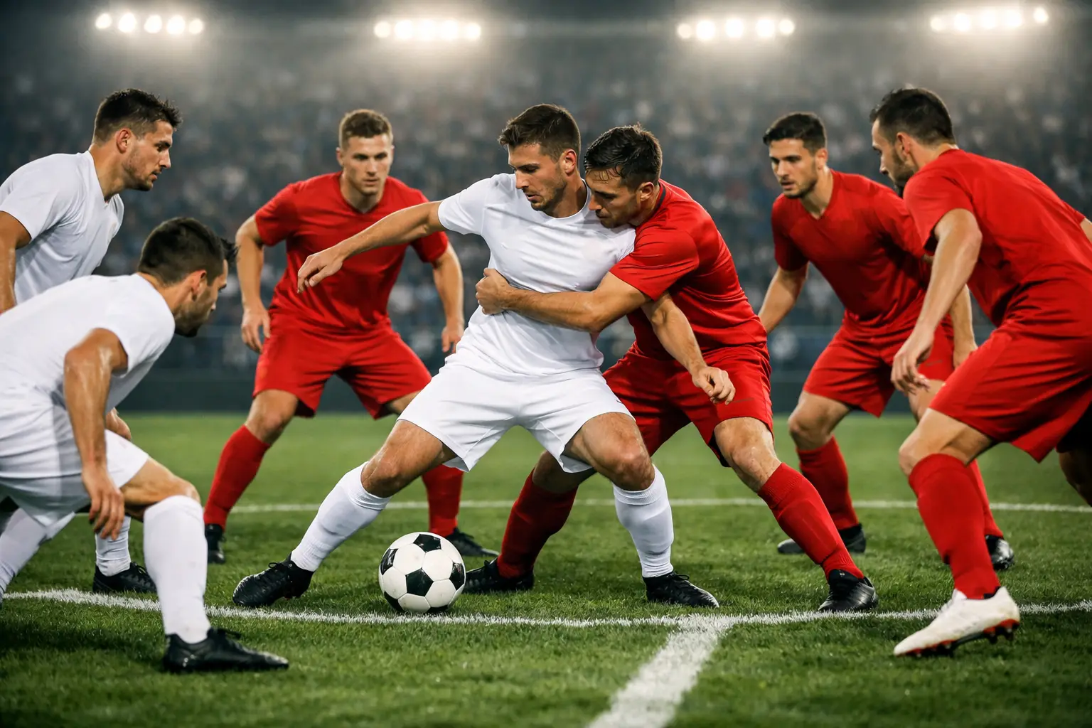 Duel intense entre deux équipes lors d'un match décisif