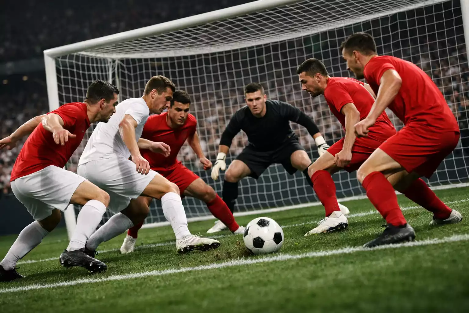 Match ouvert avec des buts des deux côtés