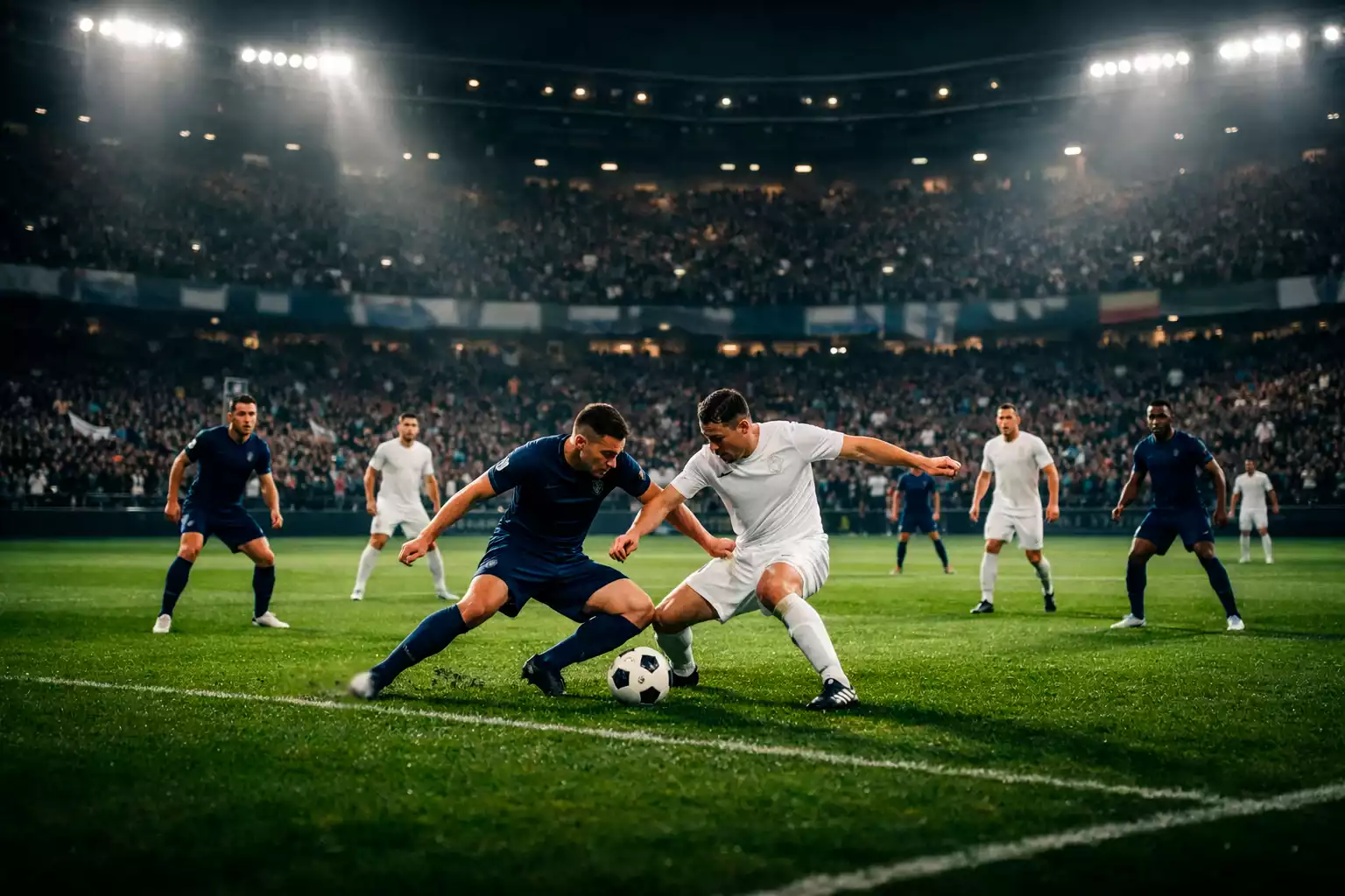 Affrontement entre Lyon et Paris Saint-Germain sur le terrain de football