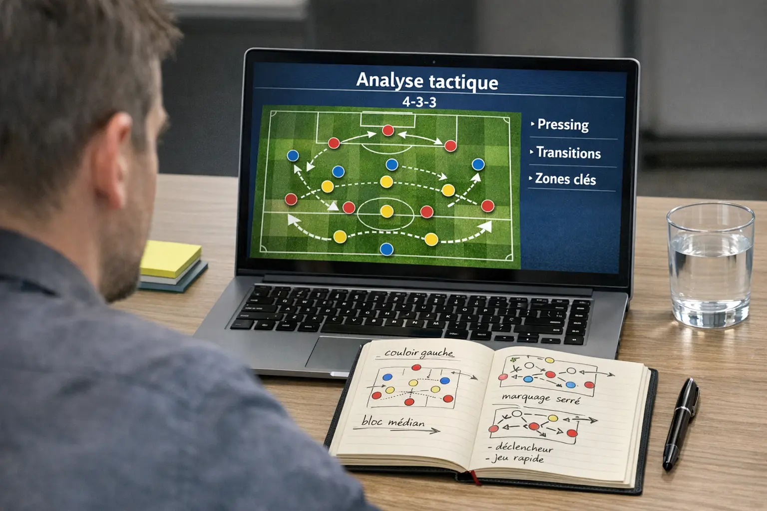 Analyse tactique sur tableau avec schémas