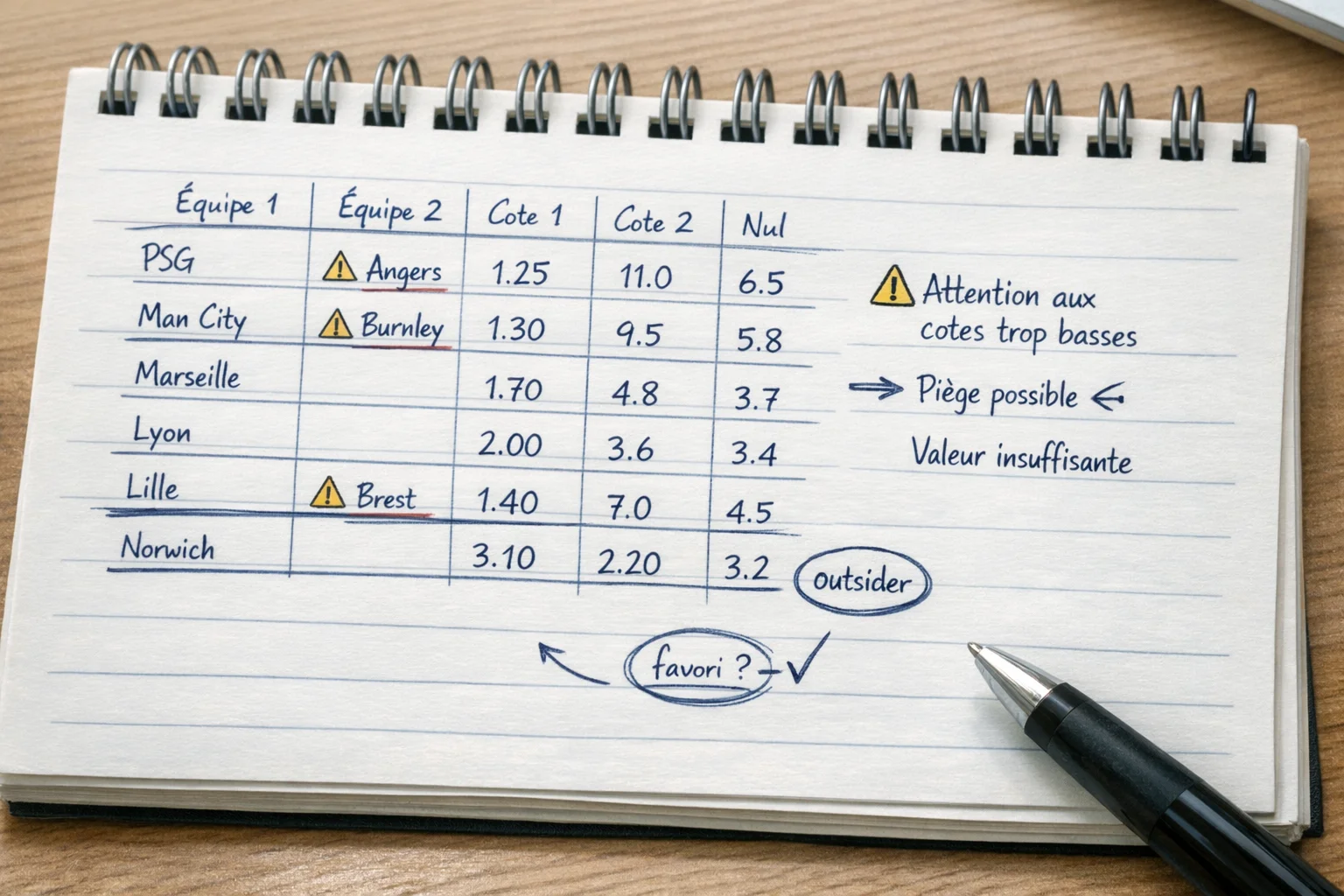 Parieur réfléchissant à ses erreurs passées
