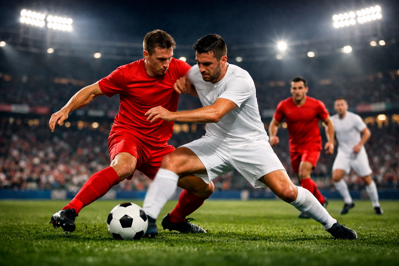 Match de football entre Lyon et Lille en Ligue 1