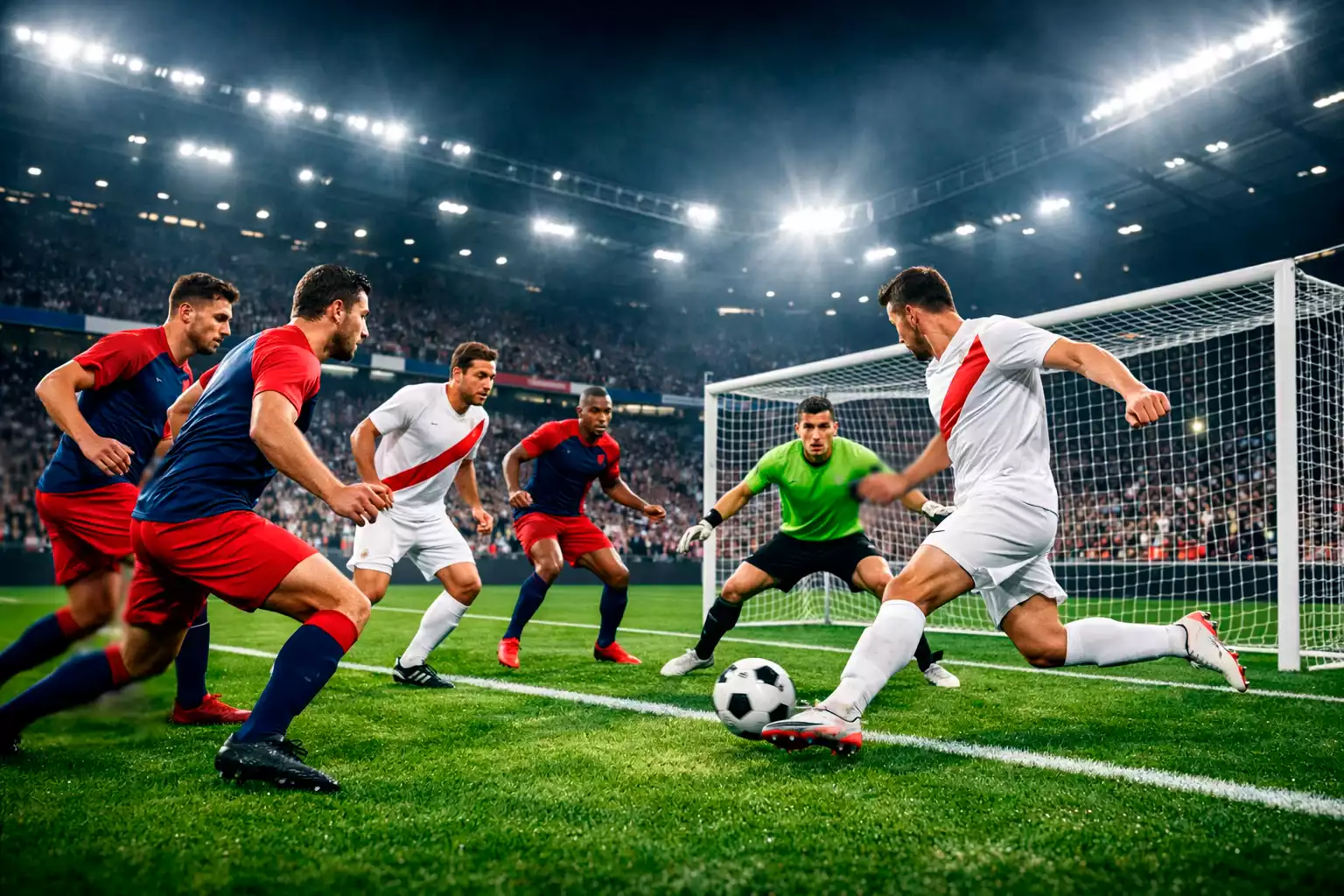 Match de football entre Lyon et Monaco en Ligue 1