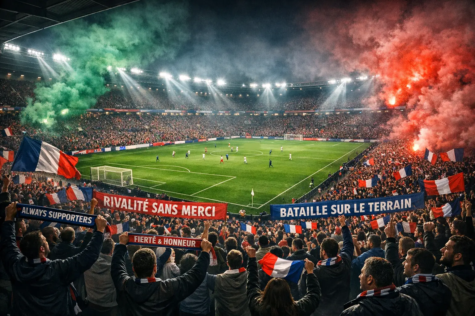 Ambiance électrique lors du derby Lyon contre Saint-Étienne