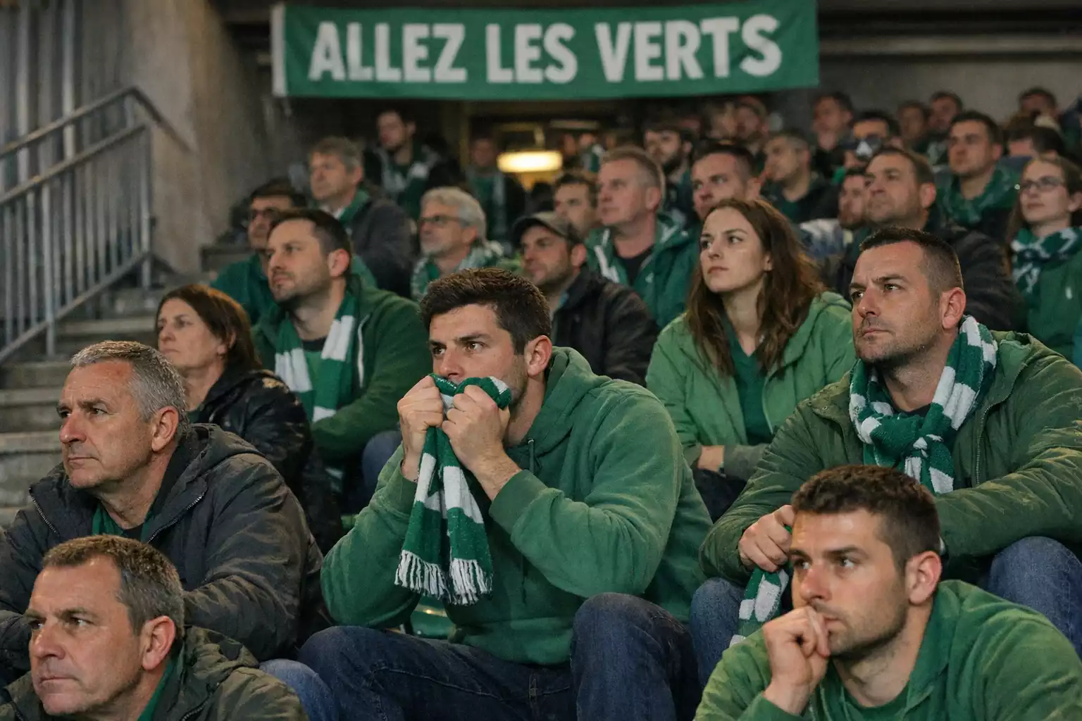Supporters passionnés lors d'un derby du Rhône