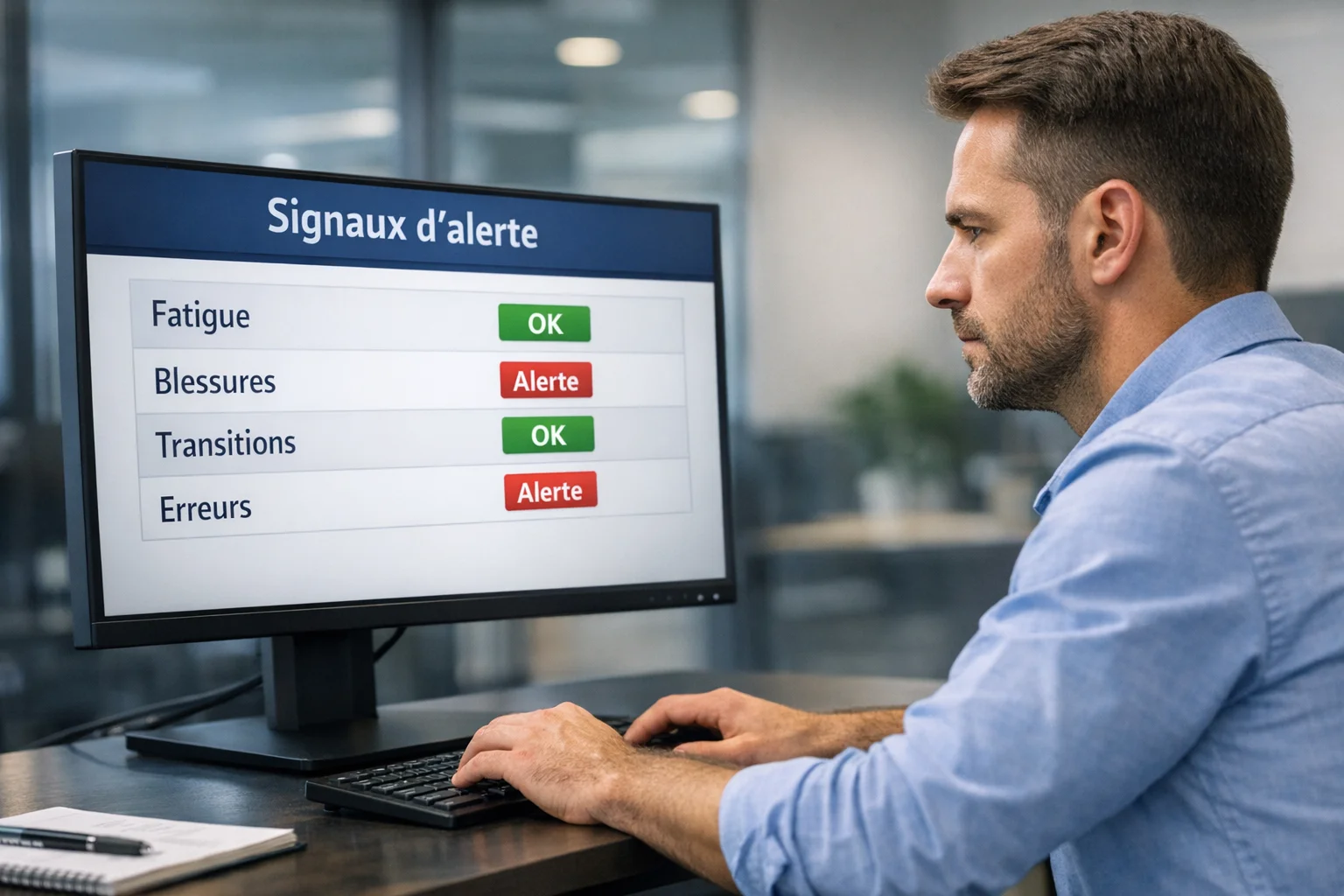 Analyste sportif étudiant des données de match sur écran