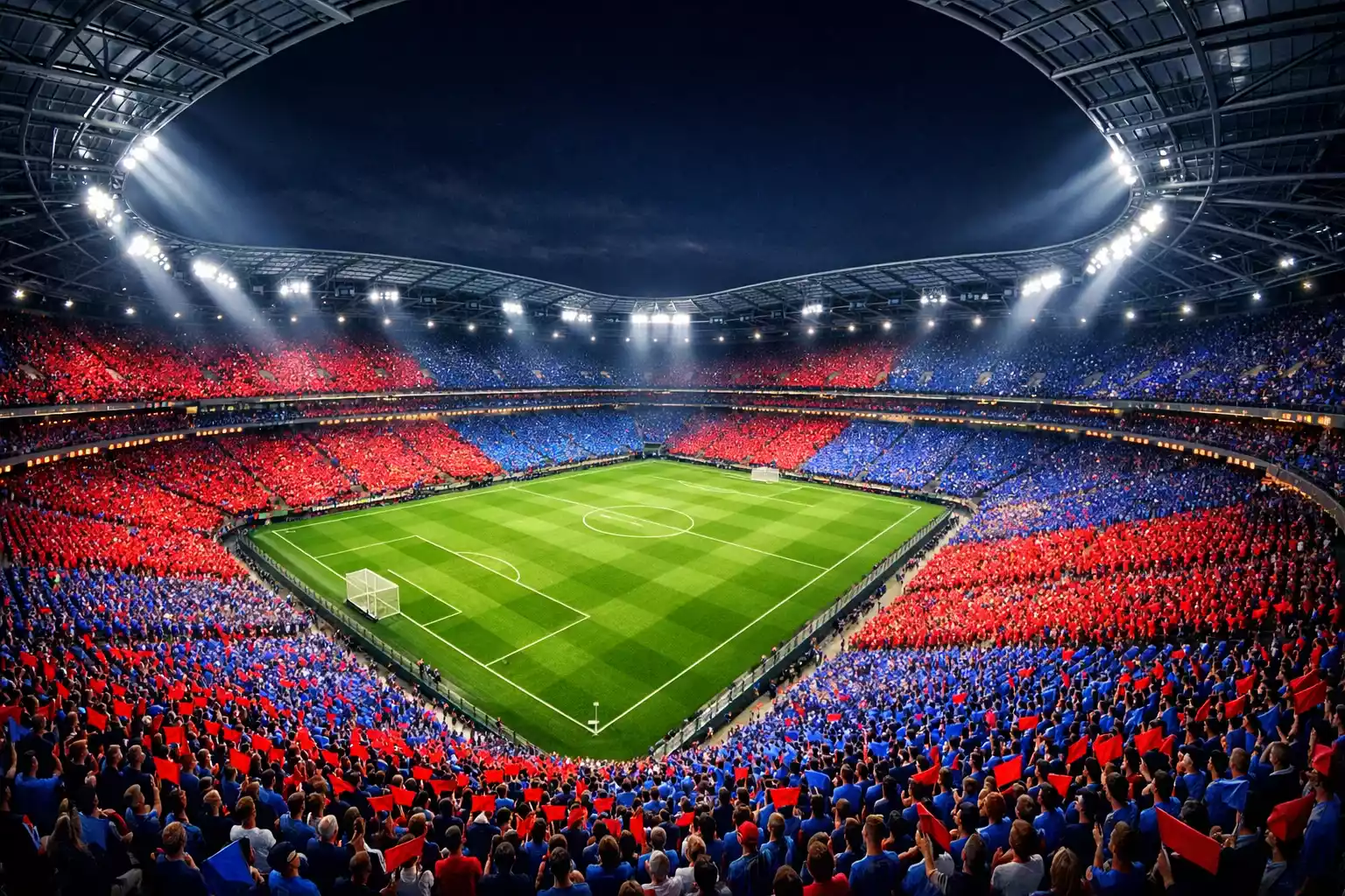 Vue panoramique du Groupama Stadium lors d'un match de l'Olympique Lyonnais