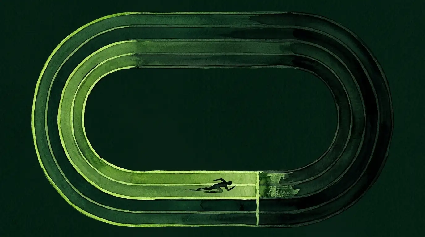 Piste sportive aux trajectoires distinctes et aux limites nettes